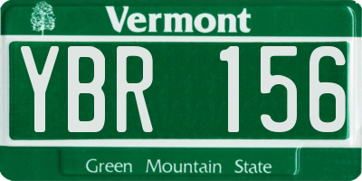 VT license plate YBR156