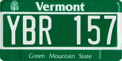 VT license plate YBR157