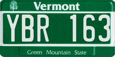 VT license plate YBR163