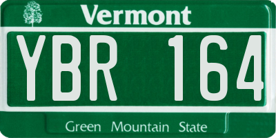 VT license plate YBR164