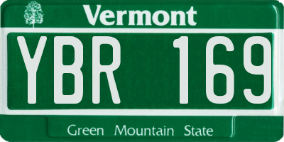 VT license plate YBR169