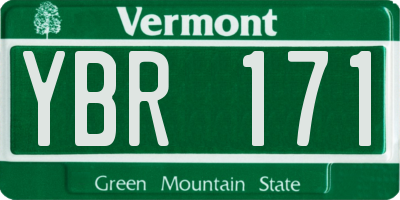 VT license plate YBR171