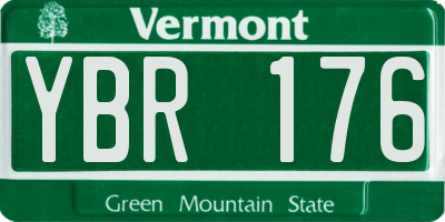 VT license plate YBR176
