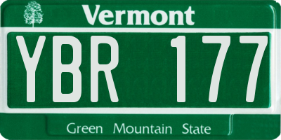 VT license plate YBR177