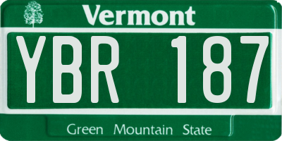 VT license plate YBR187