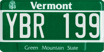 VT license plate YBR199