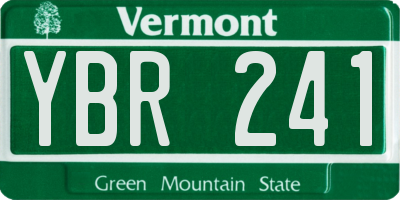 VT license plate YBR241