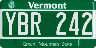 VT license plate YBR242