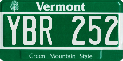 VT license plate YBR252