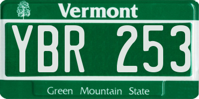 VT license plate YBR253