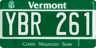 VT license plate YBR261