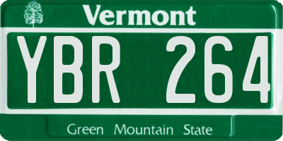 VT license plate YBR264