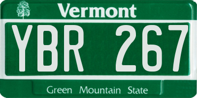 VT license plate YBR267