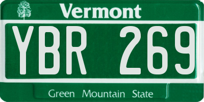 VT license plate YBR269