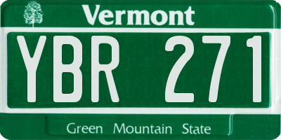 VT license plate YBR271