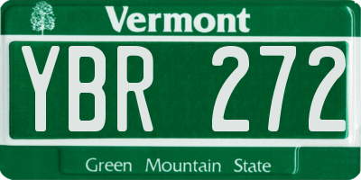 VT license plate YBR272