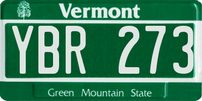VT license plate YBR273