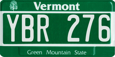 VT license plate YBR276