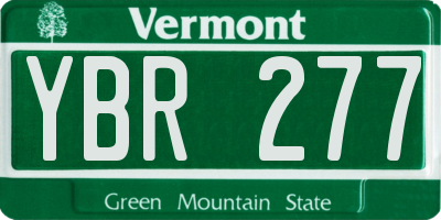 VT license plate YBR277