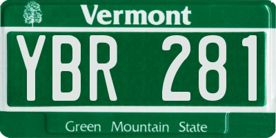 VT license plate YBR281