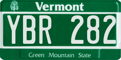 VT license plate YBR282