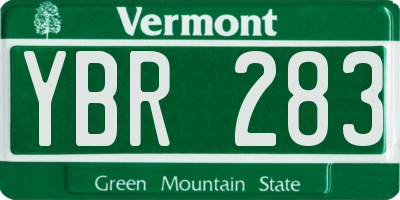 VT license plate YBR283