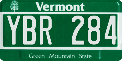 VT license plate YBR284