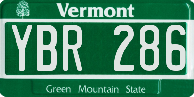 VT license plate YBR286