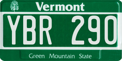 VT license plate YBR290