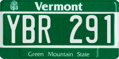 VT license plate YBR291