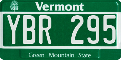 VT license plate YBR295