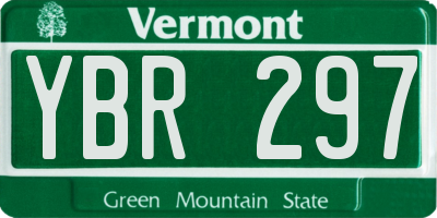 VT license plate YBR297