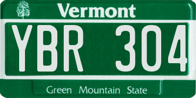 VT license plate YBR304