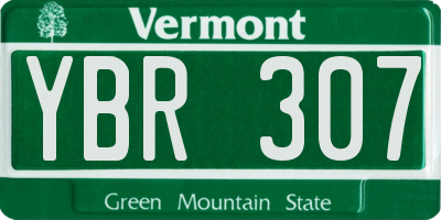 VT license plate YBR307