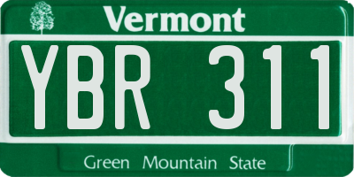 VT license plate YBR311