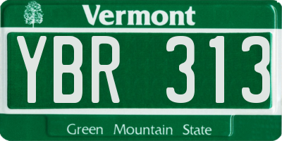 VT license plate YBR313