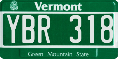 VT license plate YBR318