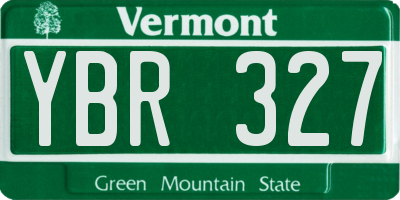 VT license plate YBR327