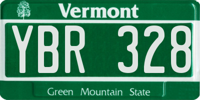 VT license plate YBR328
