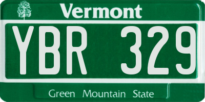 VT license plate YBR329