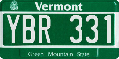 VT license plate YBR331