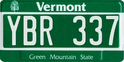 VT license plate YBR337