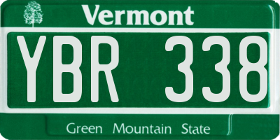 VT license plate YBR338