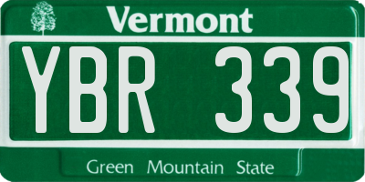 VT license plate YBR339