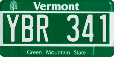 VT license plate YBR341