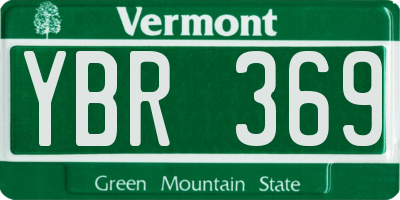VT license plate YBR369