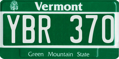 VT license plate YBR370