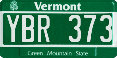 VT license plate YBR373
