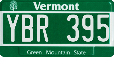 VT license plate YBR395