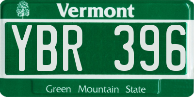 VT license plate YBR396